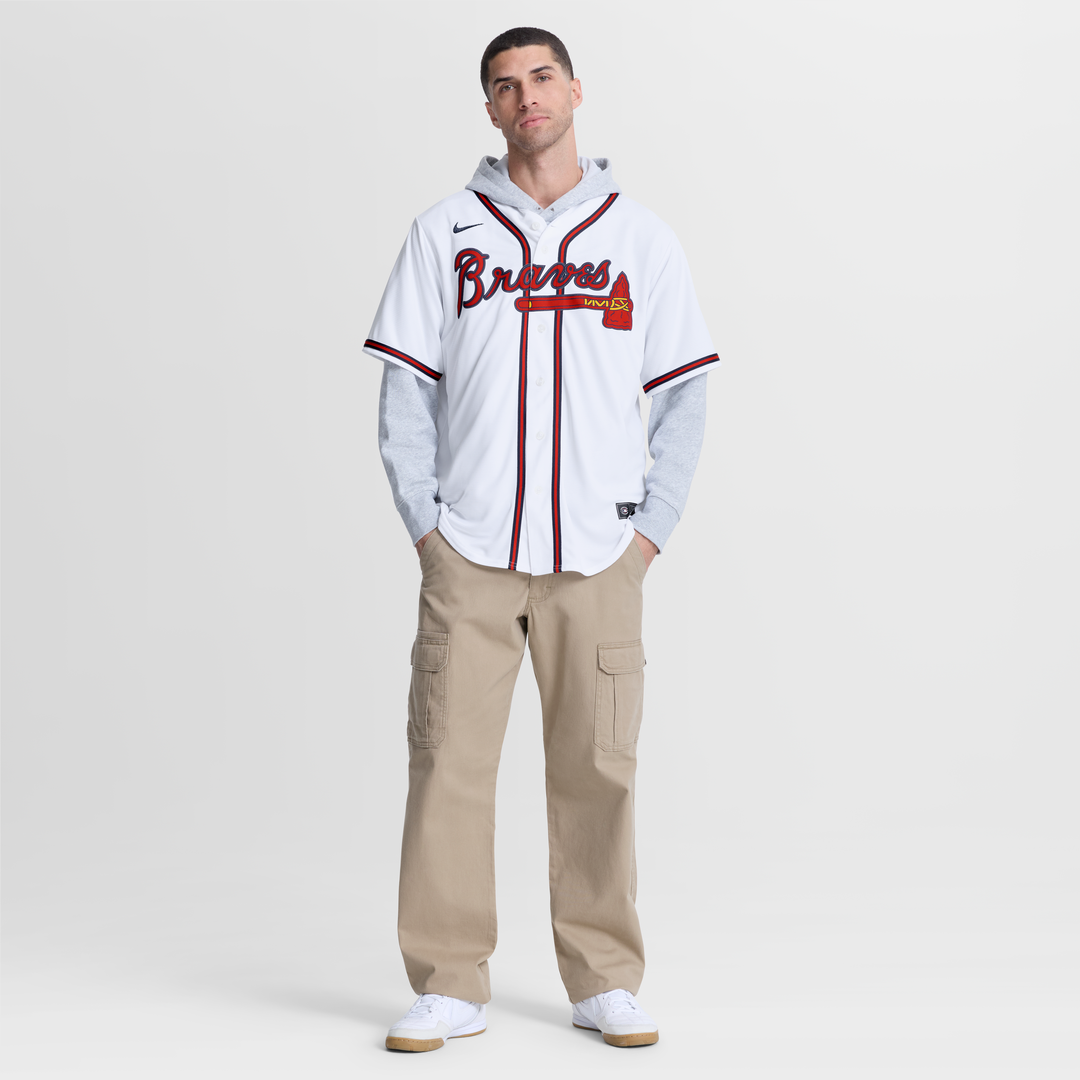 Atlanta Braves Grant Holmes Nike White Home Replica Jersey product image 4, provided for visual reference and product detail