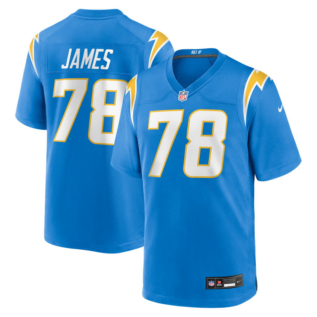 Los Angeles Chargers Andre James Nike Powder Blue Team Game Jersey product image 1, provided for visual reference and