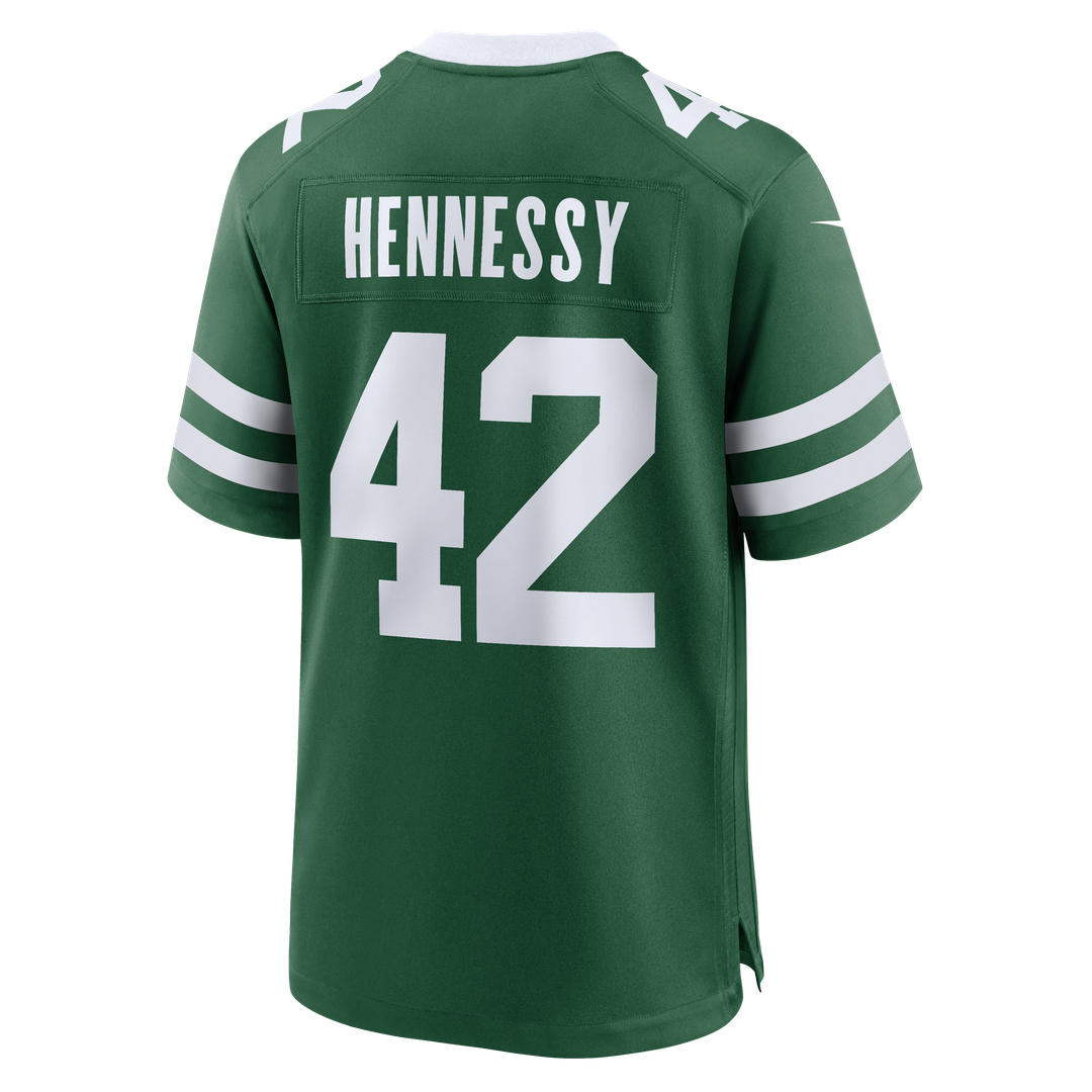 New York Jets Thomas Hennessy Nike Legacy Green Team Game Jersey product image 3, provided for visual reference and product