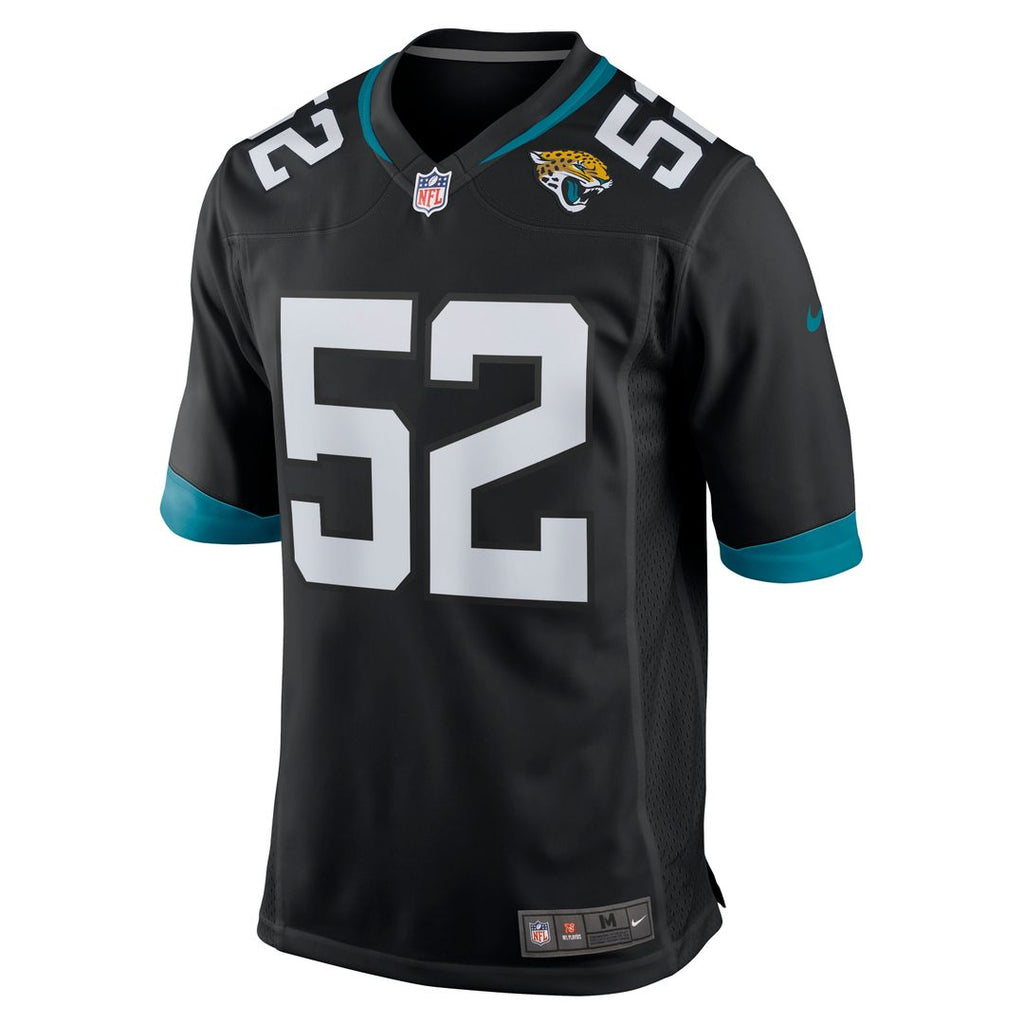 Jacksonville Jaguars DaVon Hamilton Nike Black Game Jersey product image 8, provided for visual reference and product detail