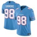 Tennessee Titans Jeffery Simmons Nike Light Blue Team Vapor F.U.S.E. Stitched Limited Jersey product image 1, provided for