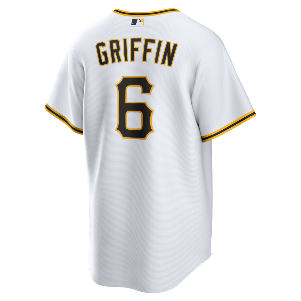 Pittsburgh Pirates Konnor Griffin Nike White Home Replica Jersey product image 3, provided for visual reference and product