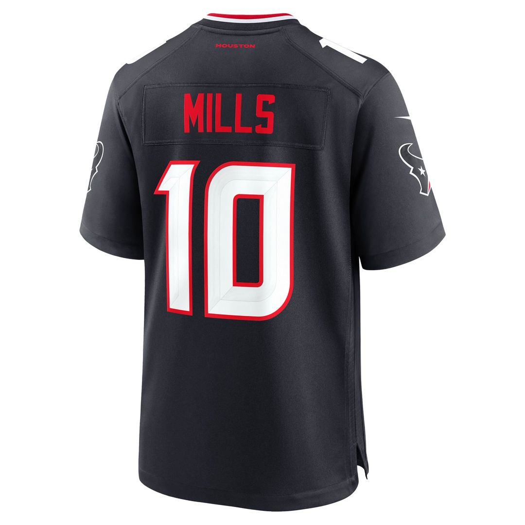 Houston Texans Davis Mills Nike Navy Team Game Jersey product image 3, provided for visual reference and product detail