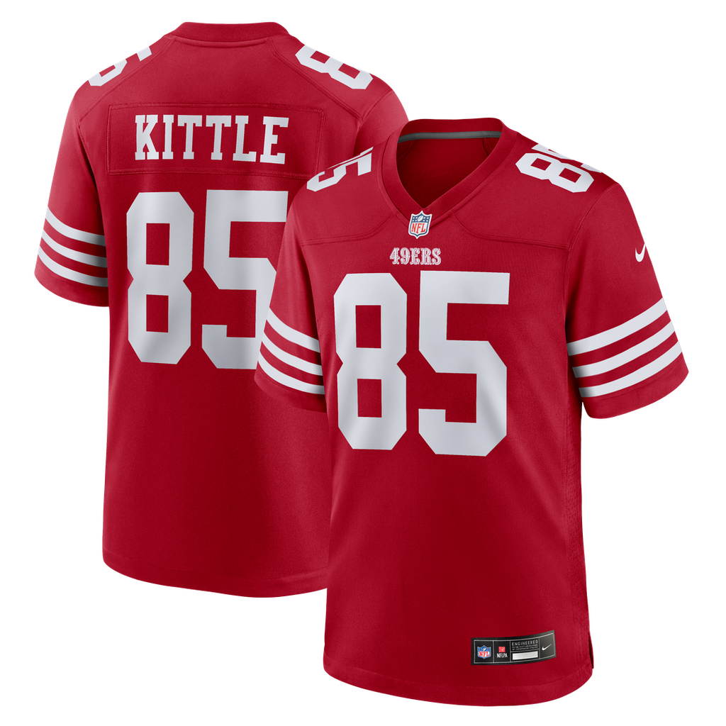 San Francisco 49ers George Kittle Nike Scarlet Player Game Jersey product image 1, provided for visual reference and product