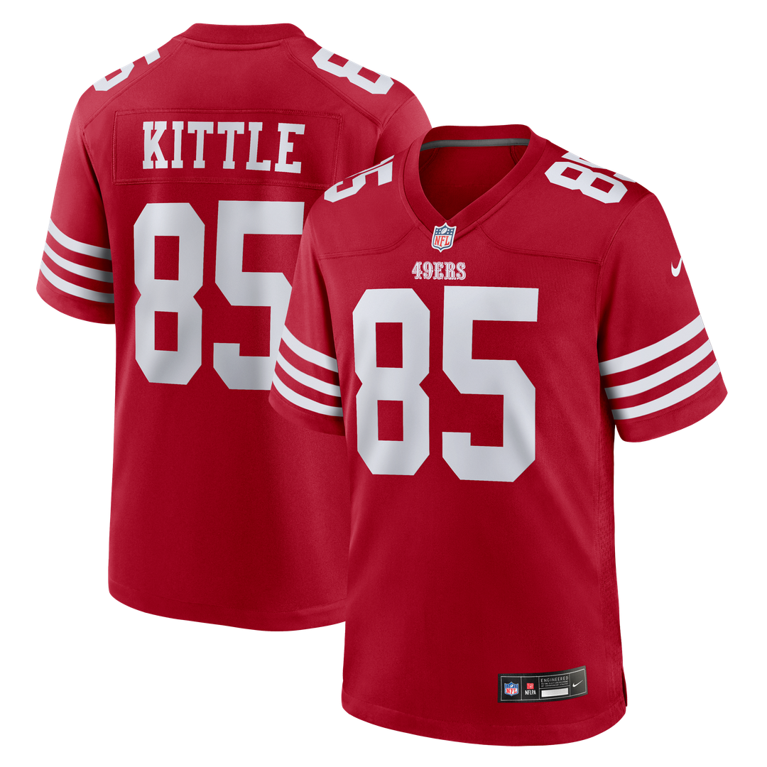 San Francisco 49ers George Kittle Nike Scarlet Player Game Jersey product image 1, provided for visual reference and product