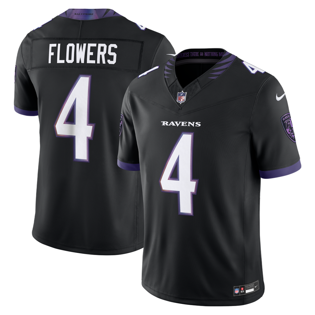 Baltimore Ravens Zay Flowers Nike Black Alternate Alternate Vapor F.U.S.E. Stitched Limited Jersey product image 1, provided