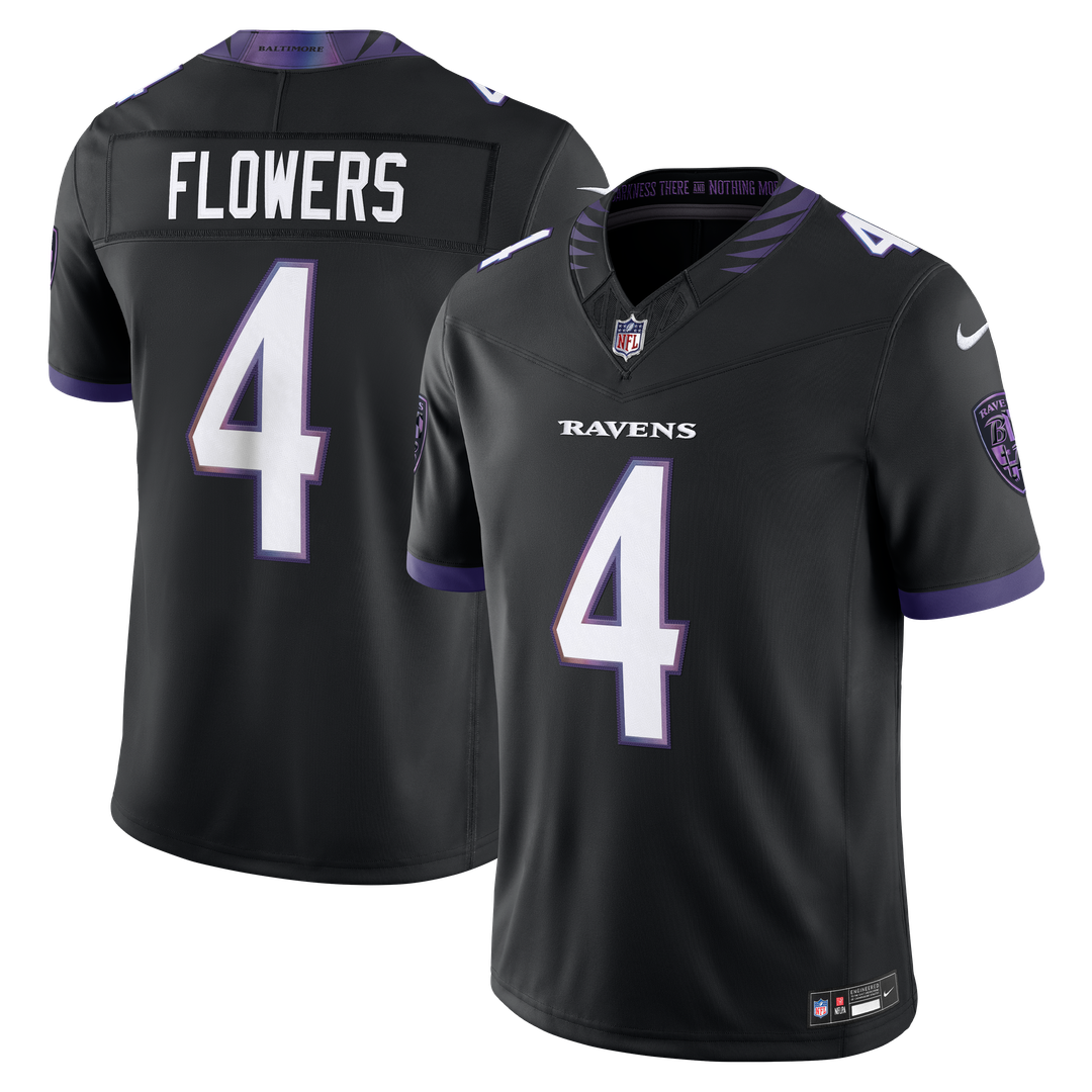 Baltimore Ravens Zay Flowers Nike Black Alternate Alternate Vapor F.U.S.E. Stitched Limited Jersey product image 1, provided