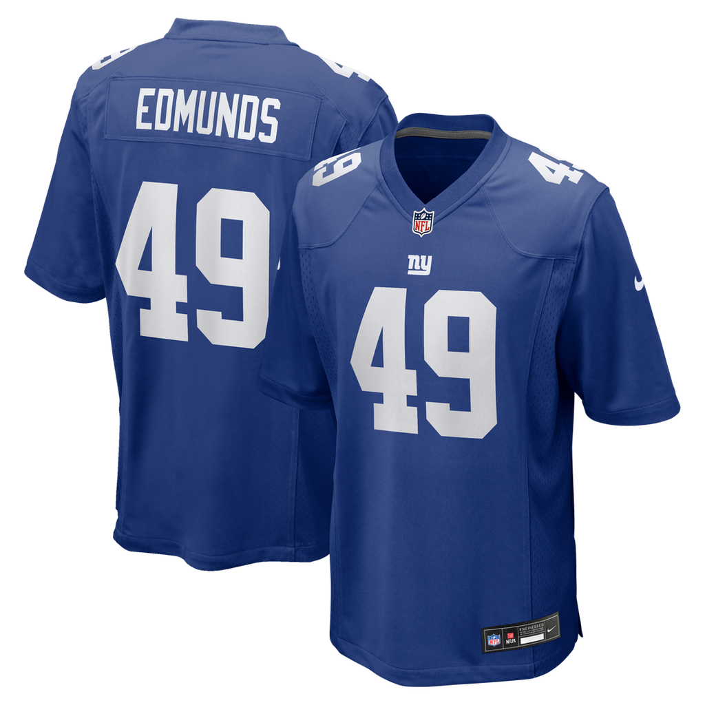 New York Giants Tremaine Edmunds Nike Royal Team Game Jersey product image 1, provided for visual reference and product