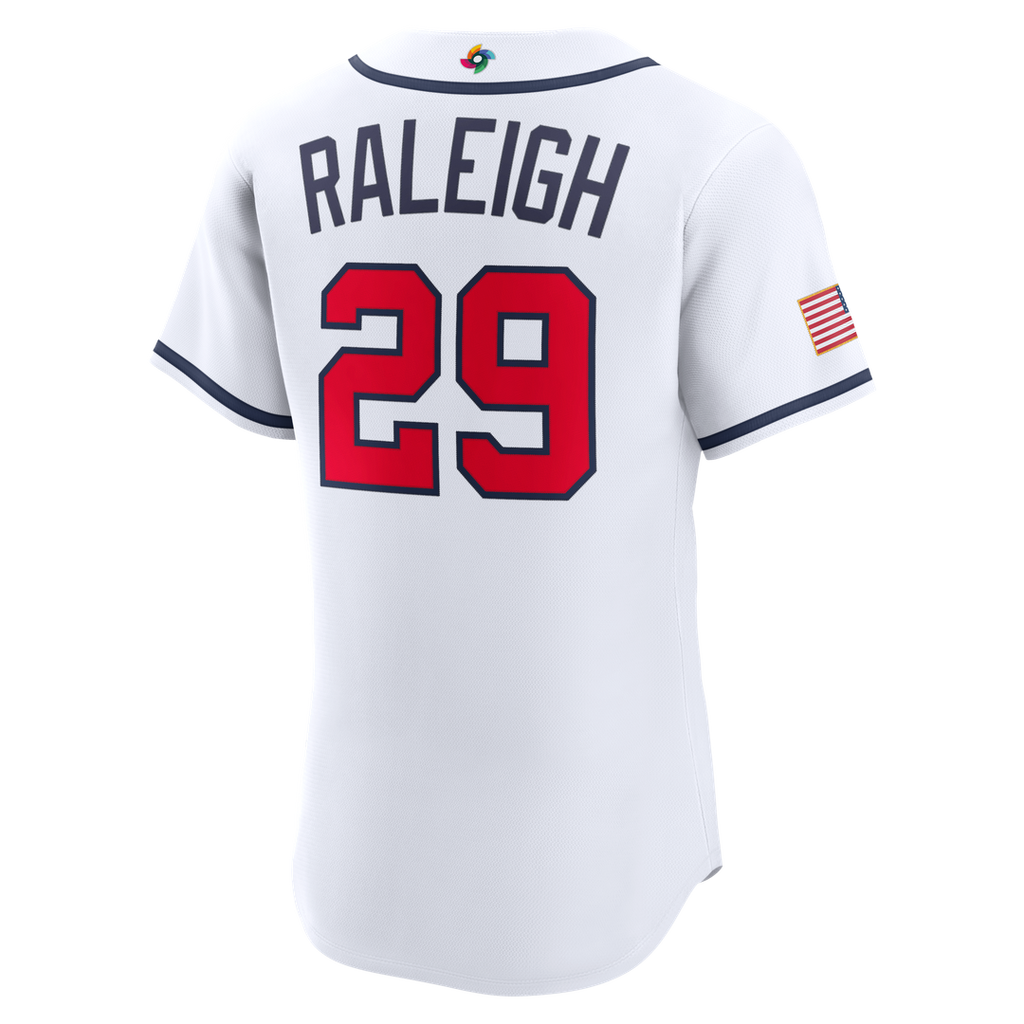 USA Baseball Cal Raleigh Nike White 2026 World Baseball Classic Home Authentic Jersey product image 3, provided for visual