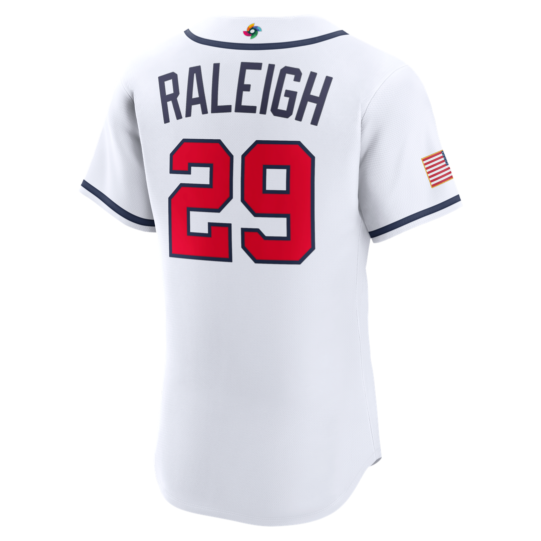 USA Baseball Cal Raleigh Nike White 2026 World Baseball Classic Home Authentic Jersey product image 3, provided for visual