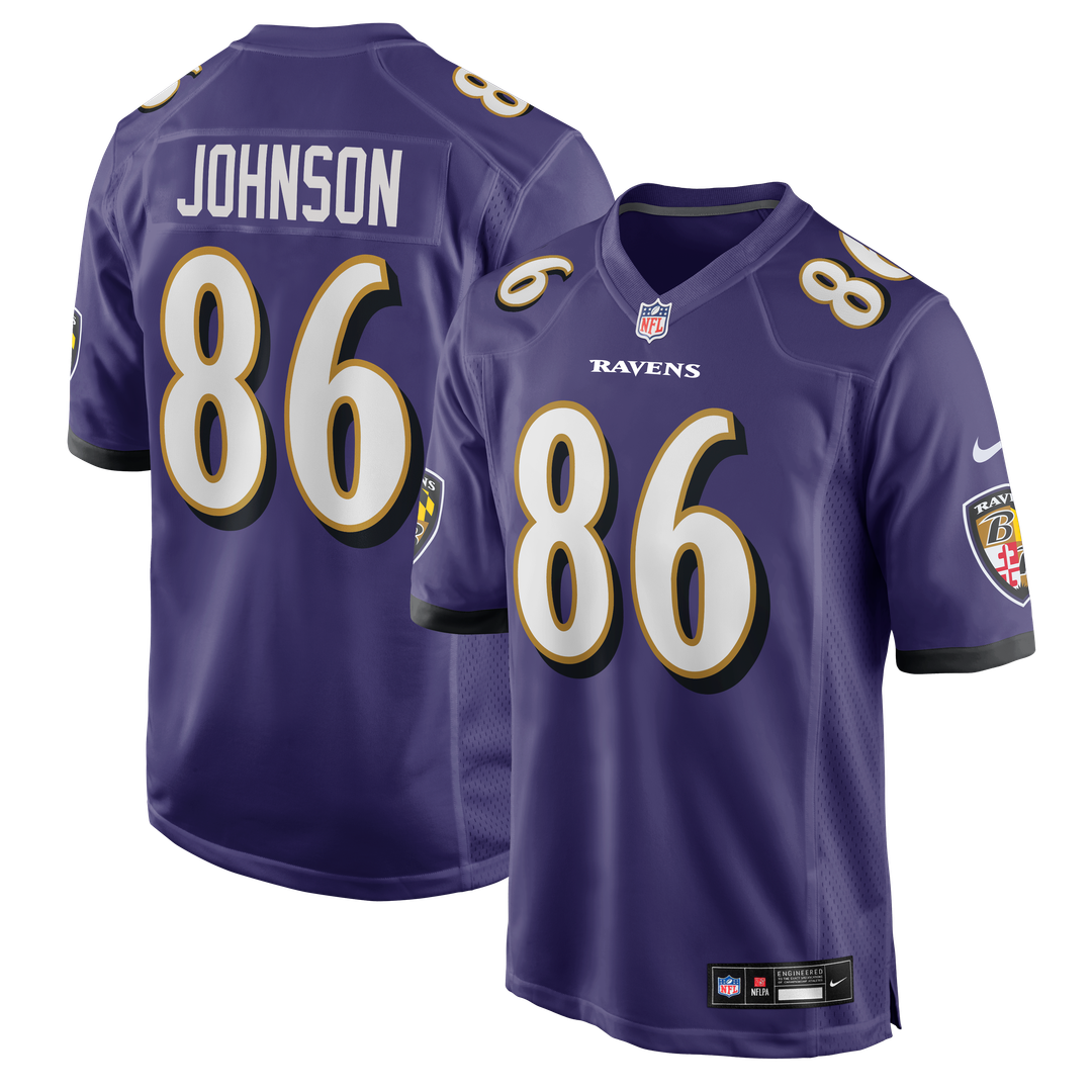 Baltimore Ravens Cornelius Johnson Nike Purple Team Game Jersey product image 1, provided for visual reference and product