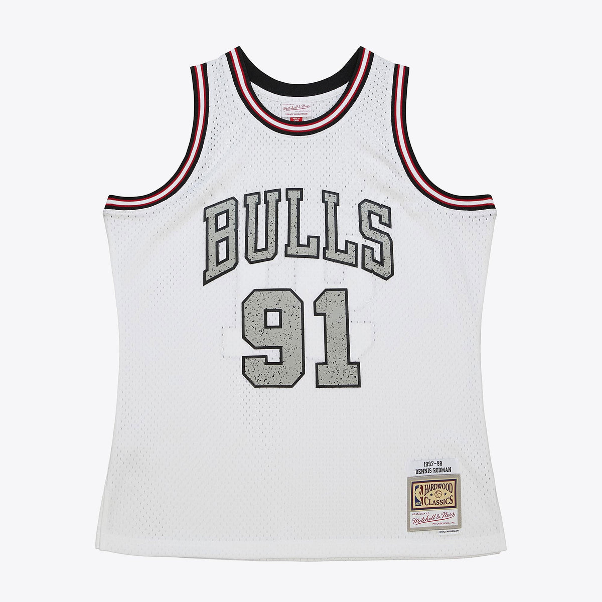 Chicago Bulls Mitchell & Ness Dennis Rodman 1997 Cracked Cement Swingman Jersey - White product image 3, provided for visual