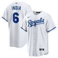 Kansas City Royals Jonathan India Nike White Home Replica Player Jersey product image 1, provided for visual reference and