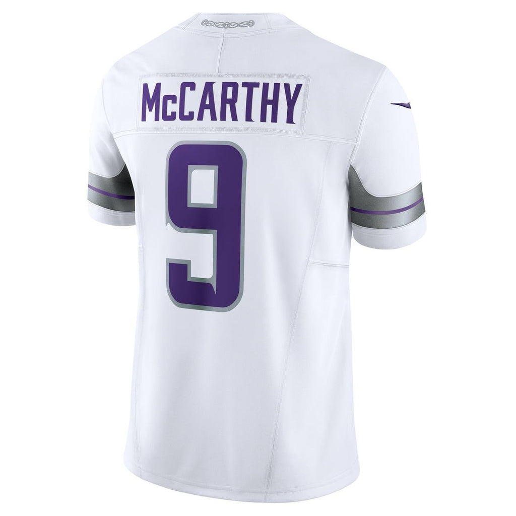 Minnesota Vikings J.J. McCarthy Nike White Vapor F.U.S.E. Limited Jersey product image 6, provided for visual reference and