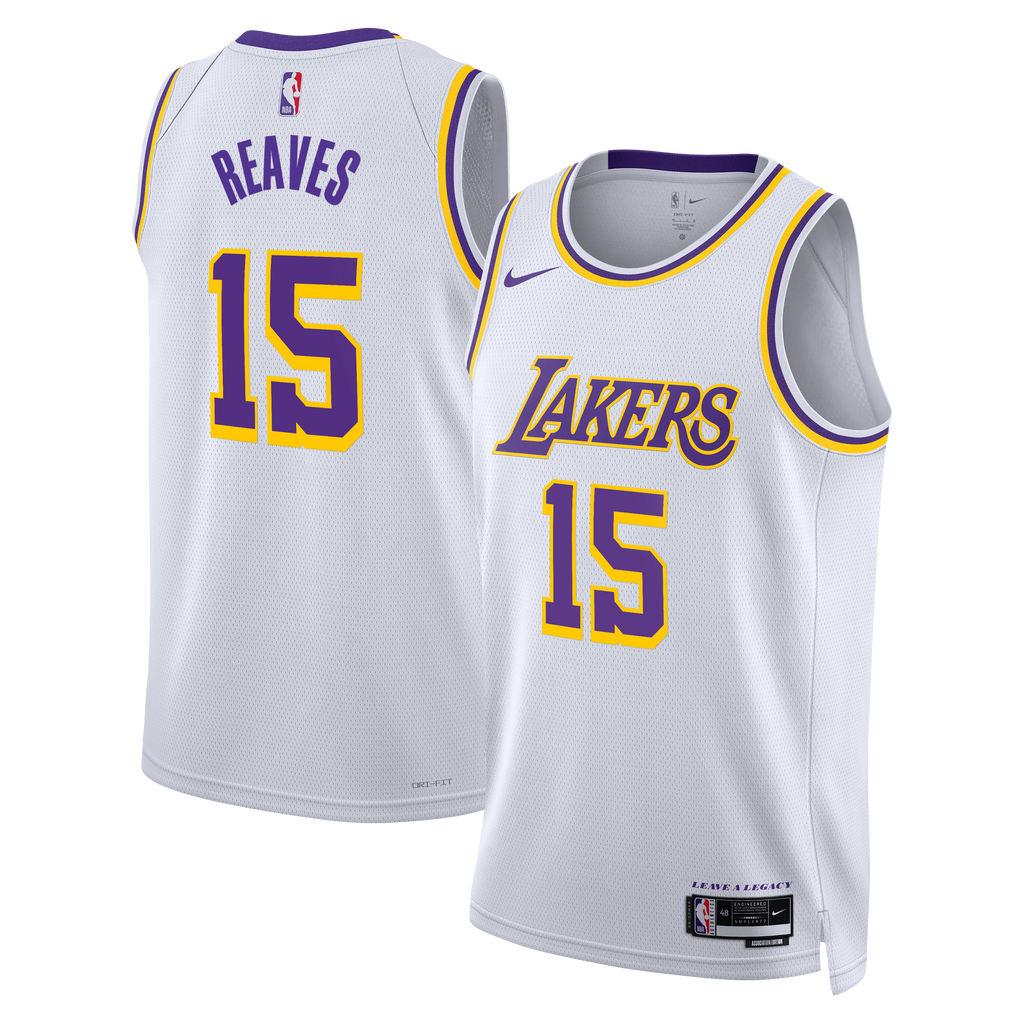 Los Angeles Lakers Nike Association Edition Swingman Jersey - White - Austin Reaves - Unisex product image 1, provided for