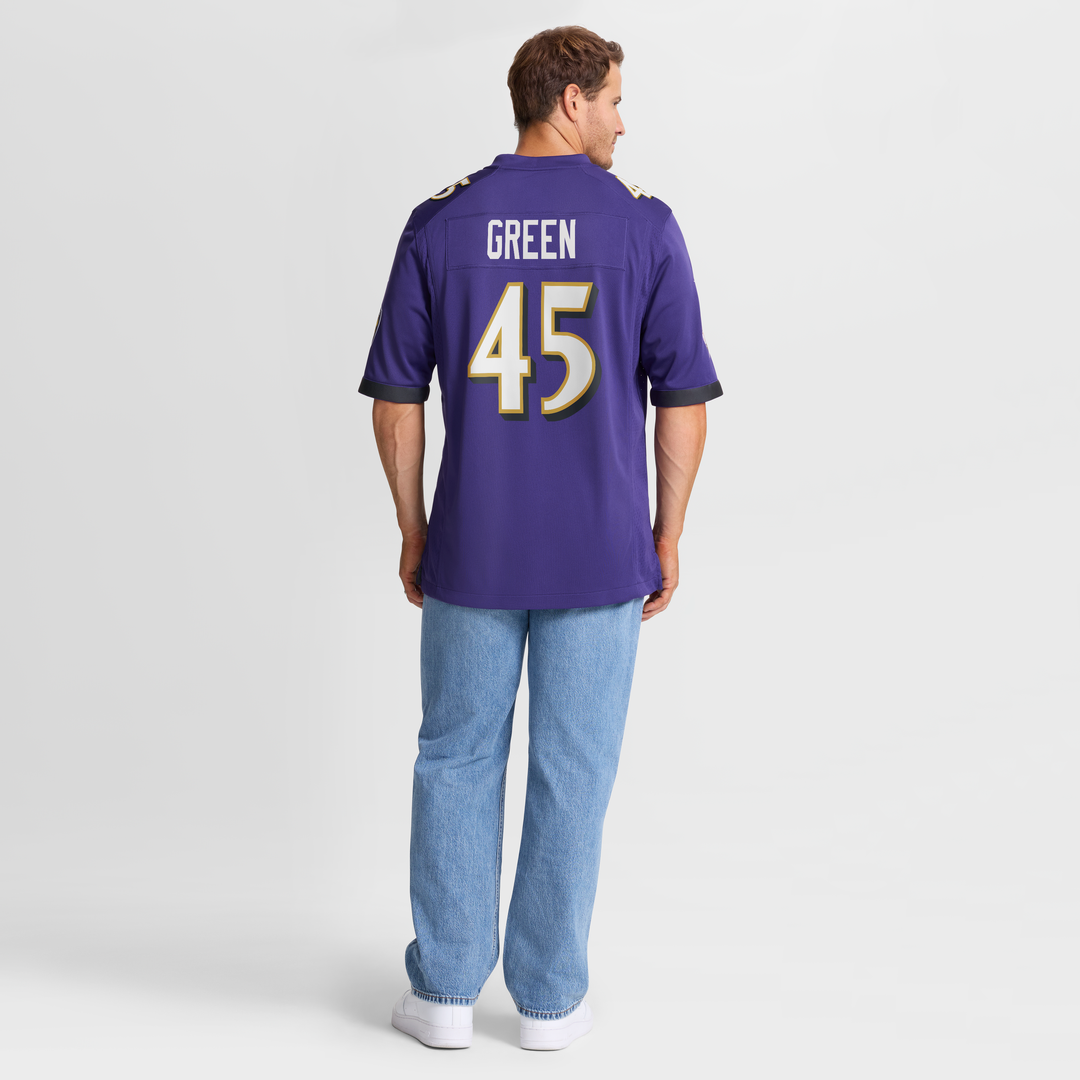 Baltimore Ravens Mike Green Nike Purple Team Game Jersey product image 8, provided for visual reference and product detail