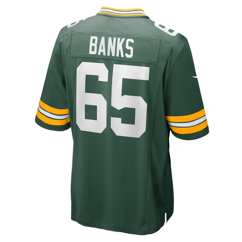 Green Bay Packers Aaron Banks Nike Green Team Game Jersey product image 3, provided for visual reference and product detail