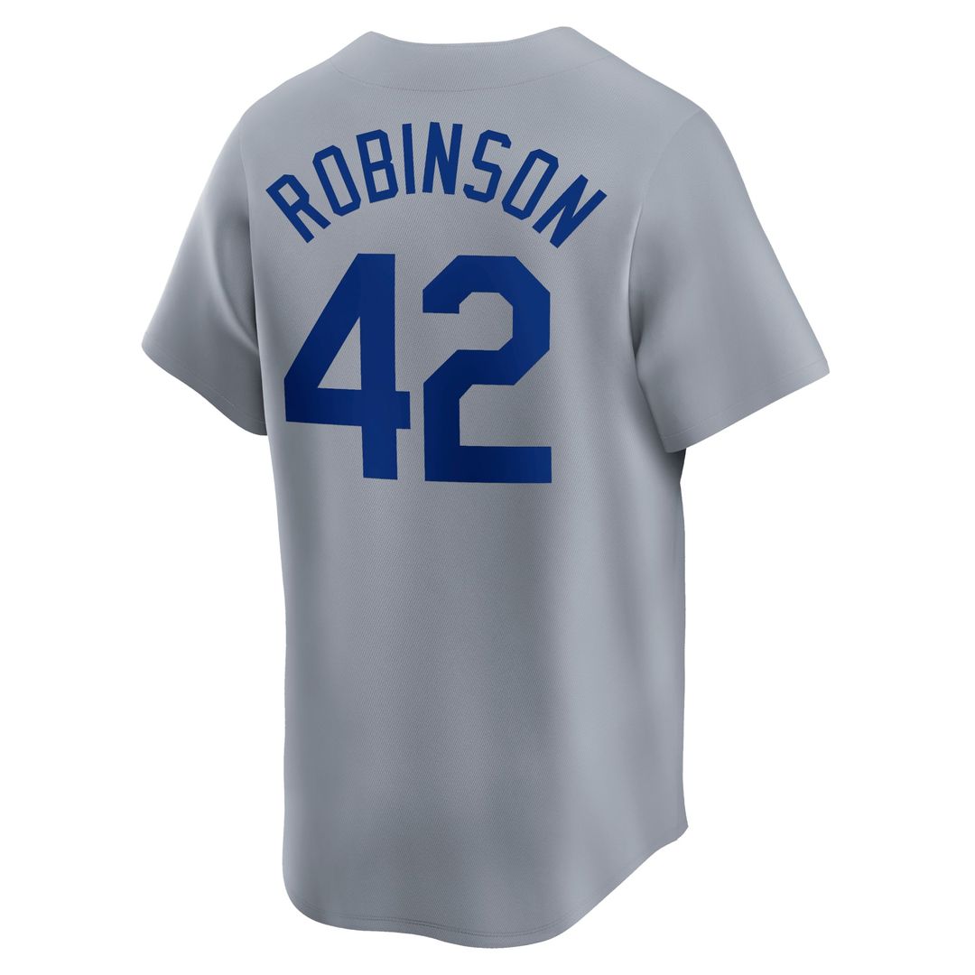 Brooklyn Dodgers Jackie Robinson Nike Gray Throwback Cooperstown Collection Limited Jersey product image 3, provided for