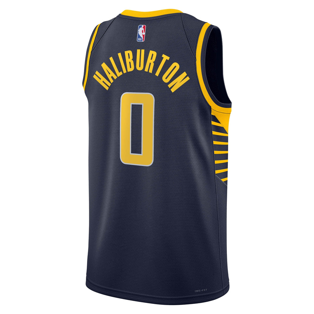 Indiana Pacers Nike Icon Edition Swingman Jersey - Navy - Tyrese Haliburton - Unisex product image 4, provided for visual