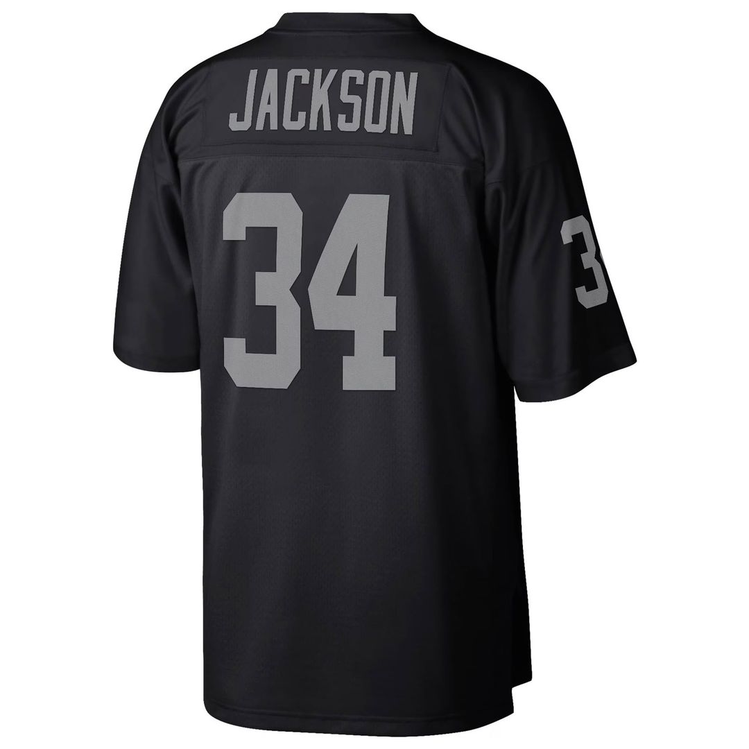 Las Vegas Raiders Bo Jackson Mitchell & Ness Black Legacy Replica Jersey product image 3, provided for visual reference and