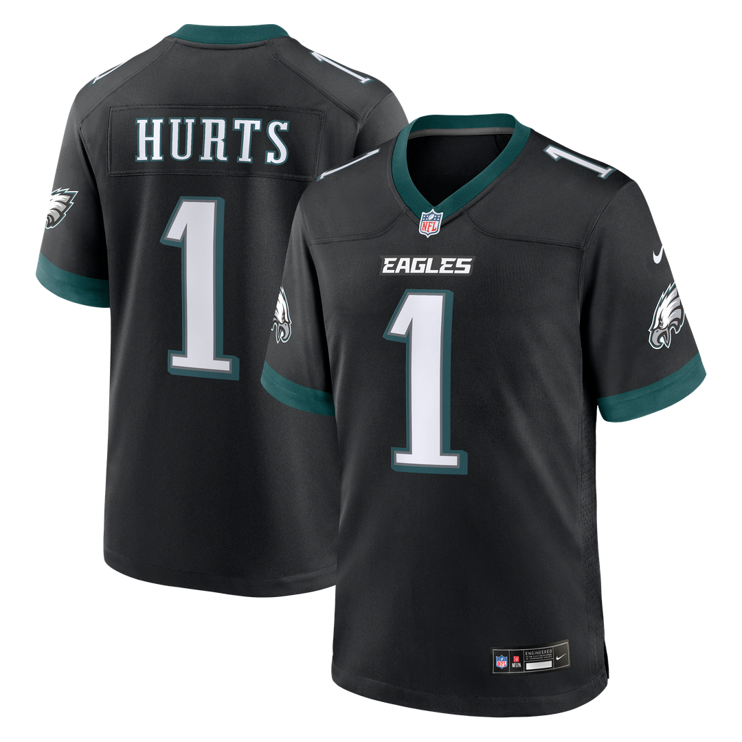 Philadelphia Eagles Jalen Hurts Nike Black Alternate Game Jersey product image 14, provided for visual reference and product