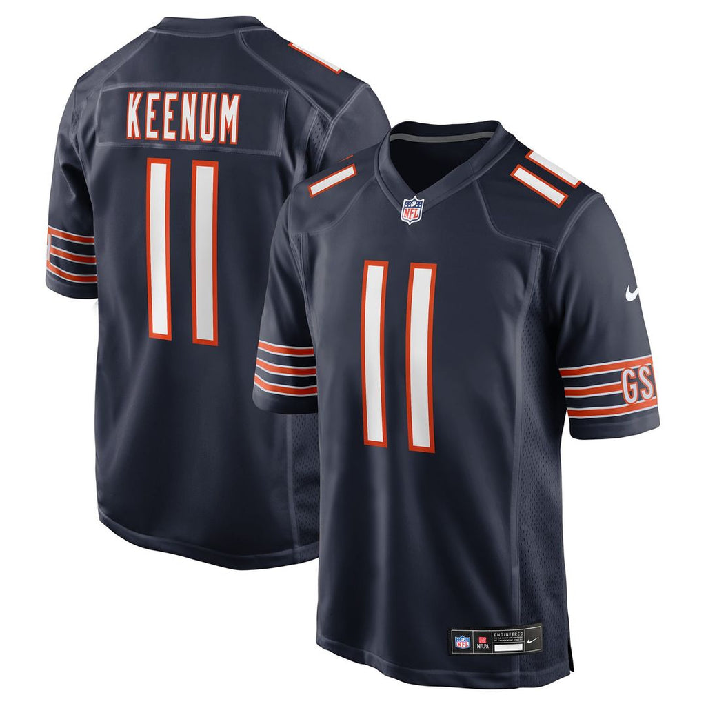 Chicago Bears Case Keenum Nike Navy Team Game Jersey product image 1, provided for visual reference and product detail review