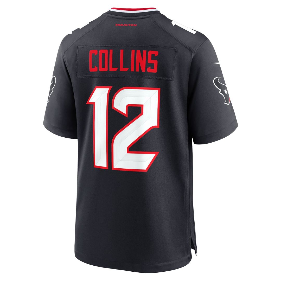Houston Texans Nico Collins Nike Navy Game Jersey product image 3, provided for visual reference and product detail review