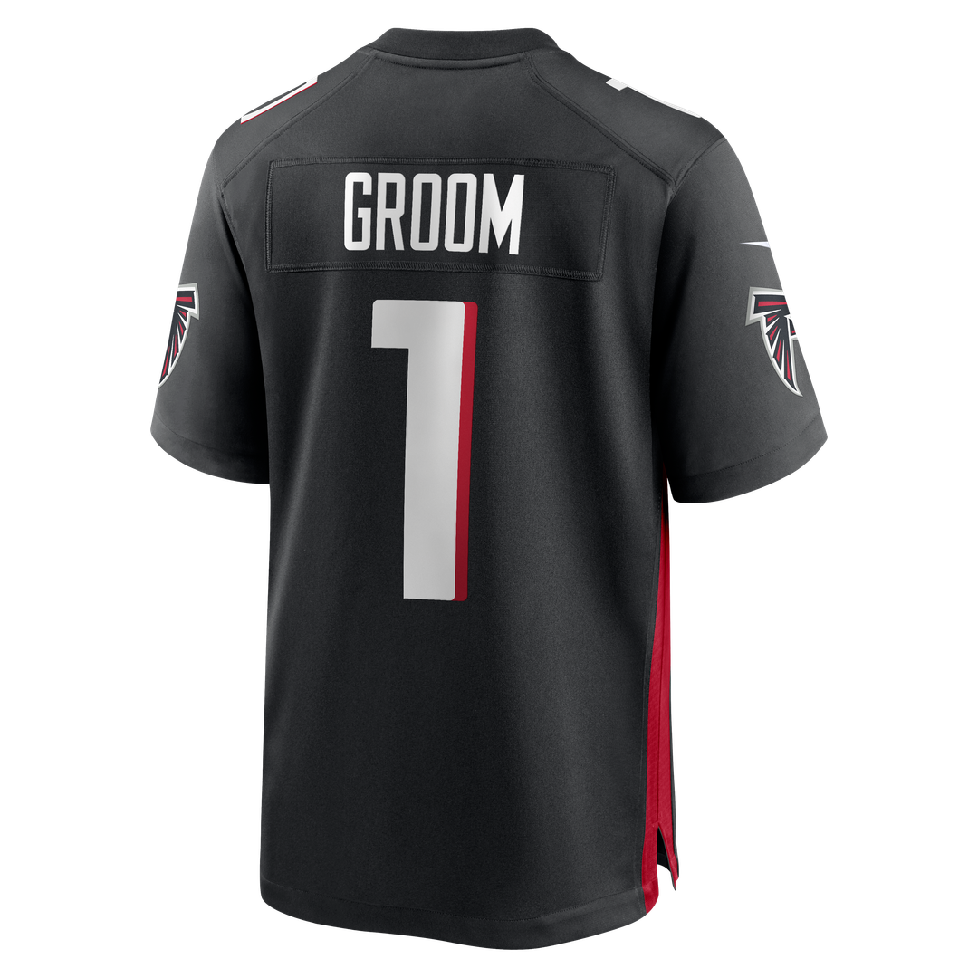 Atlanta Falcons Number 1 Groom Nike Black Game Jersey product image 3, provided for visual reference and product detail