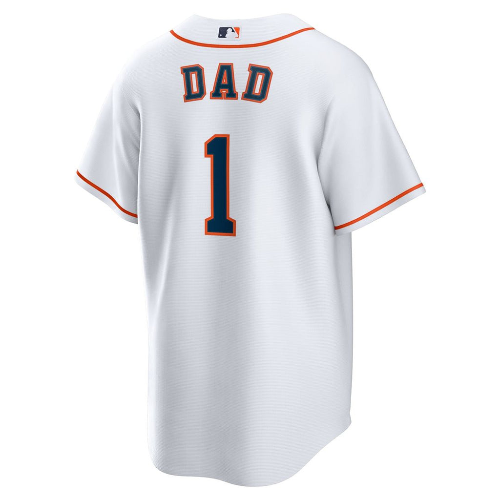 Houston Astros Nike White #1 Dad Home Replica Jersey product image 3, provided for visual reference and product detail review