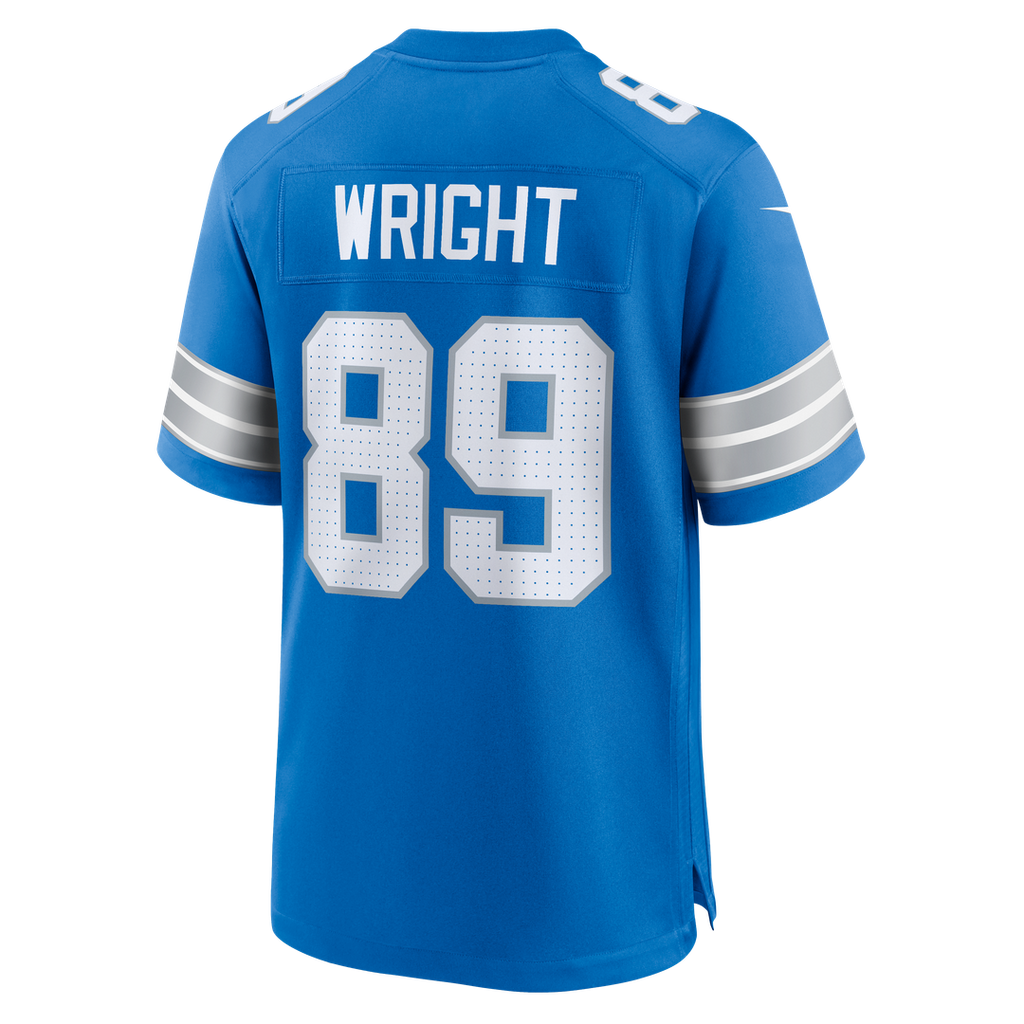 Detroit Lions Brock Wright Nike Blue Team Game Jersey product image 3, provided for visual reference and product detail