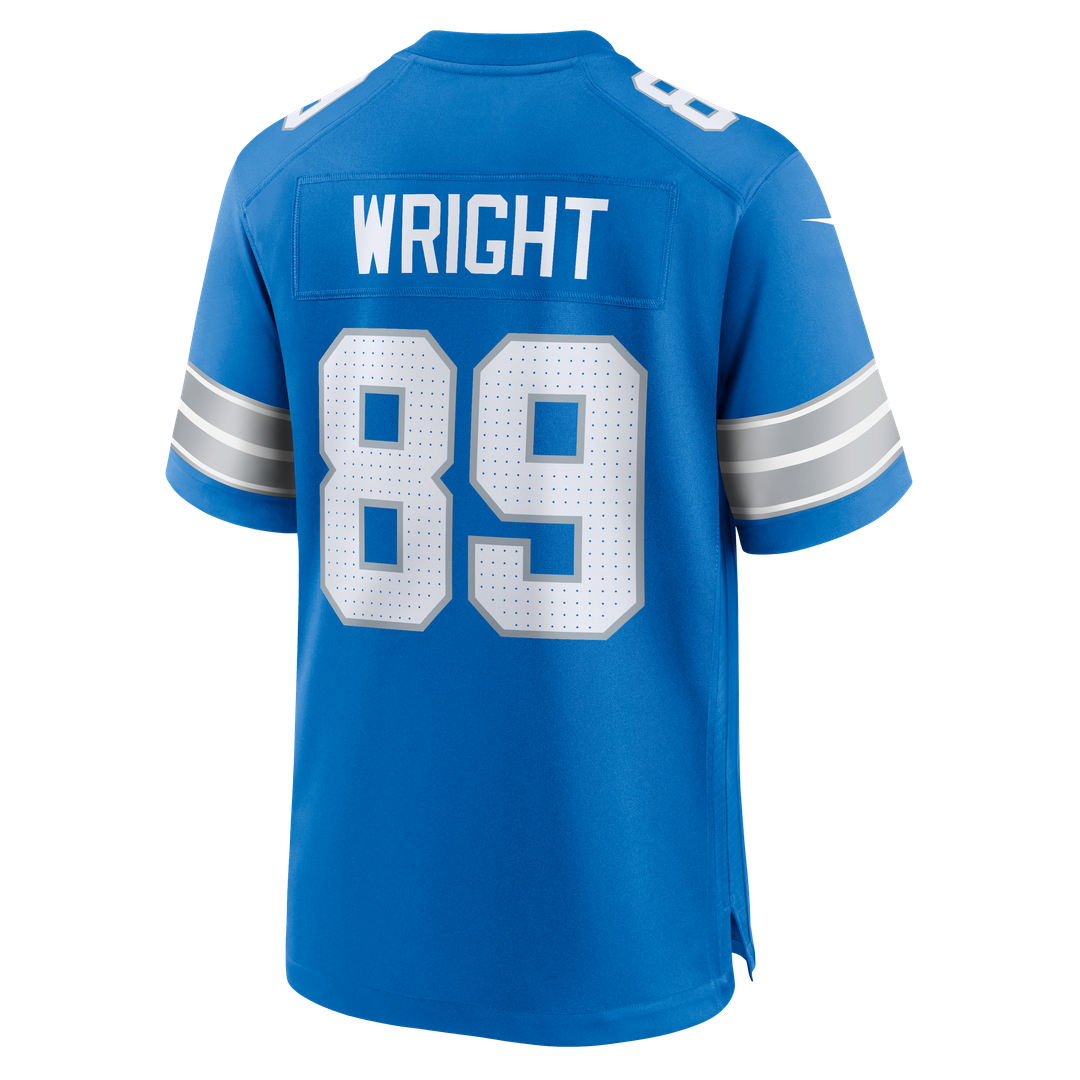Detroit Lions Brock Wright Nike Blue Team Game Jersey product image 3, provided for visual reference and product detail
