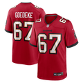 Tampa Bay Buccaneers Luke Goedeke Nike Red Game Player Jersey product image 1, provided for visual reference and product
