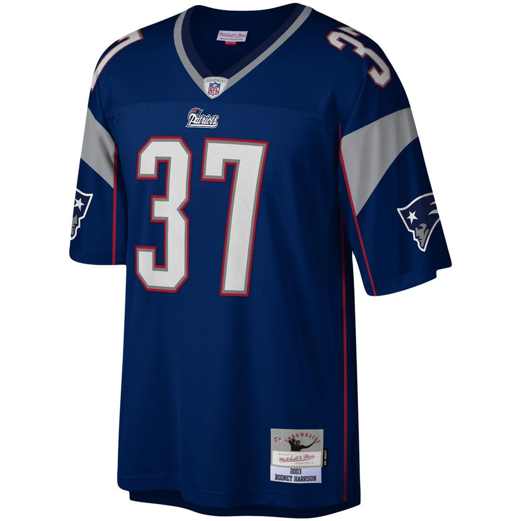 New England Patriots Rodney Harrison Mitchell & Ness Navy Legacy Replica Jersey product image 2, provided for visual