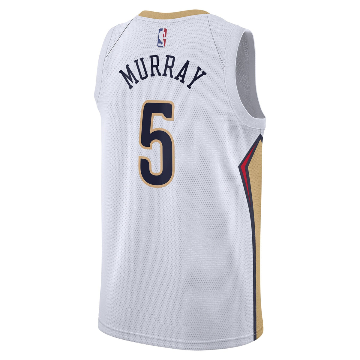 New Orleans Pelicans Nike Association Edition Swingman Jersey - White - Dejounte Murray - Unisex product image 4, provided