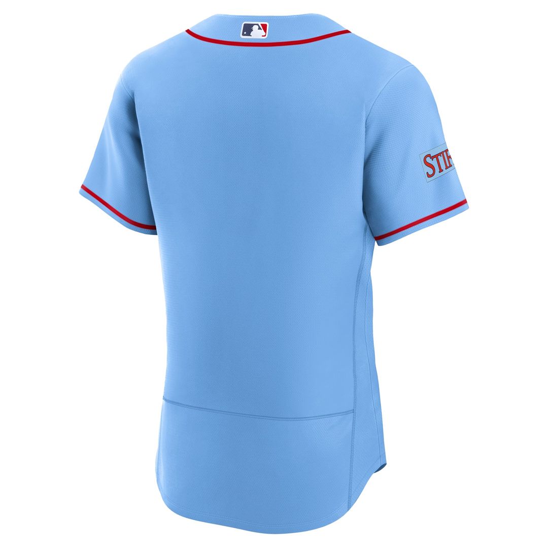 St. Louis Cardinals Nike Light Blue Alternate Sponsor Patch Authentic Jersey product image 3, provided for visual reference