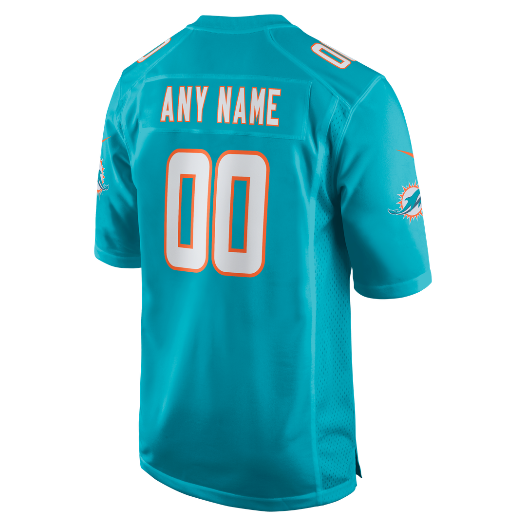 Miami Dolphins Nike Aqua Custom Game Jersey product image 3, provided for visual reference and product detail review
