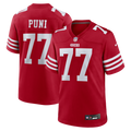 San Francisco 49ers Dominick Puni Nike Scarlet Team Game Jersey product image 1, provided for visual reference and product