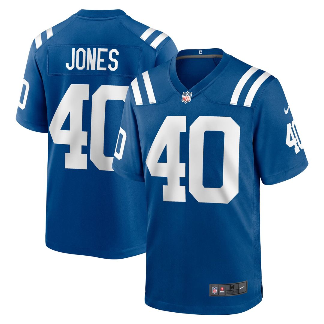 Indianapolis Colts Jaylon Jones Nike Royal Team Game Jersey product image 1, provided for visual reference and product