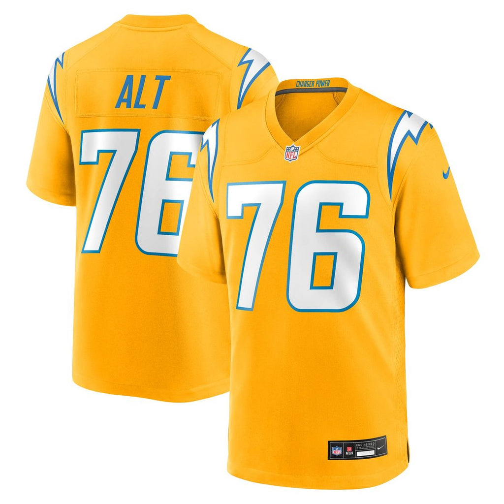 Los Angeles Chargers Joe Alt Nike Gold Alternate Charger Power Game Player Jersey product image 1, provided for visual