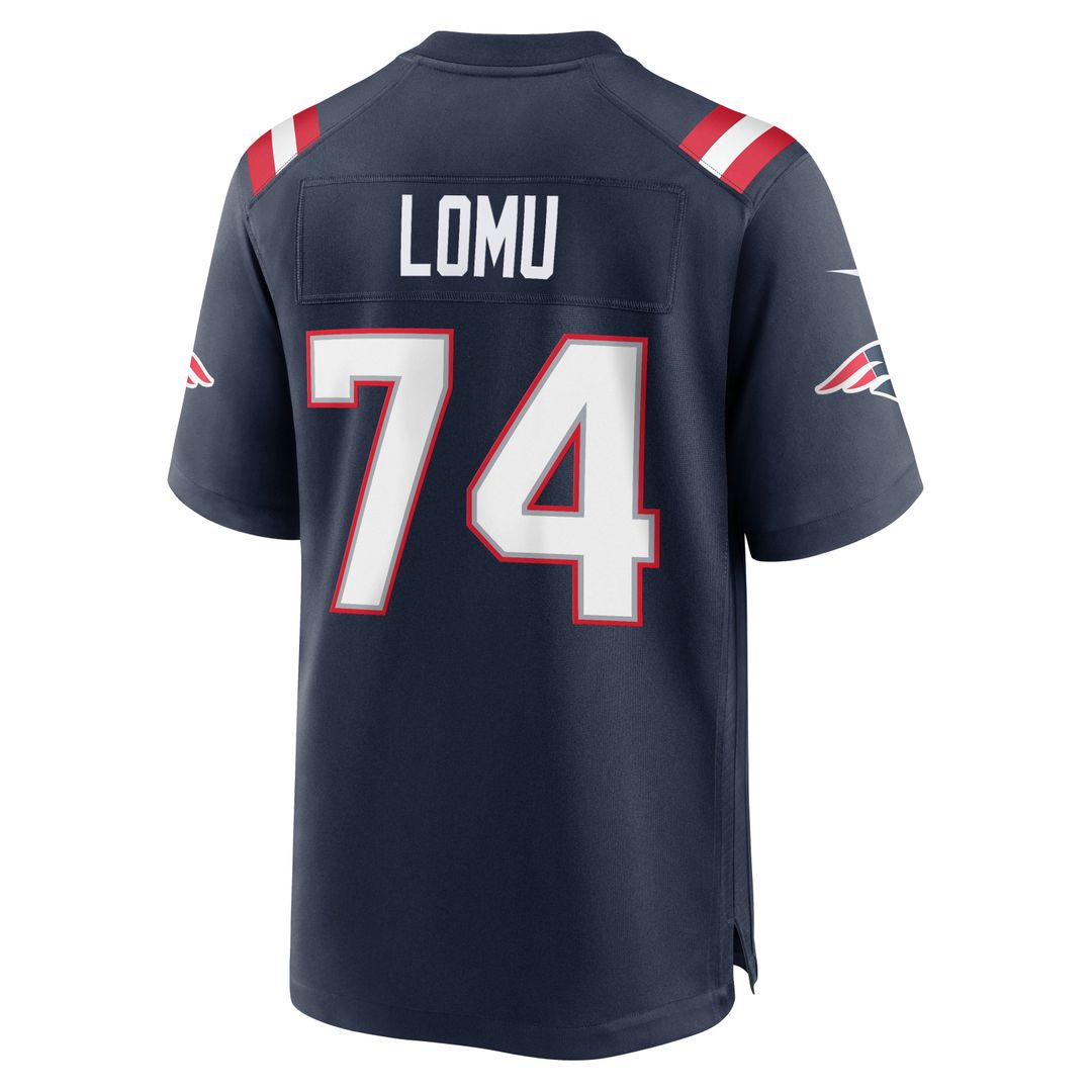 New England Patriots Caleb Lomu Nike Navy Team Game Jersey product image 5, provided for visual reference and product detail