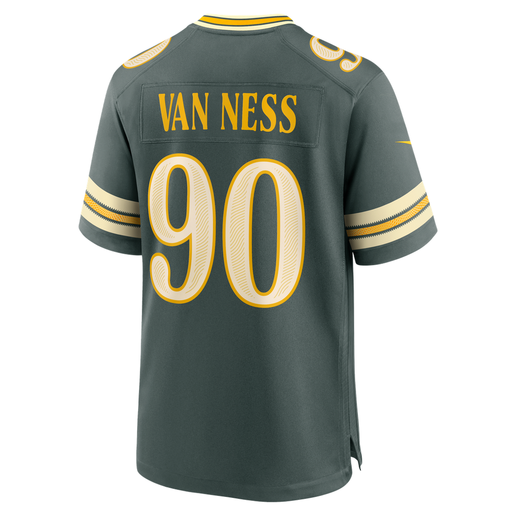 Green Bay Packers Lukas Van Ness Nike Green 2026 Rivalries Collection Game Jersey product image 3, provided for visual