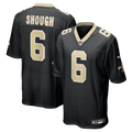 New Orleans Saints Tyler Shough Nike Black Game Jersey product image 1, provided for visual reference and product detail