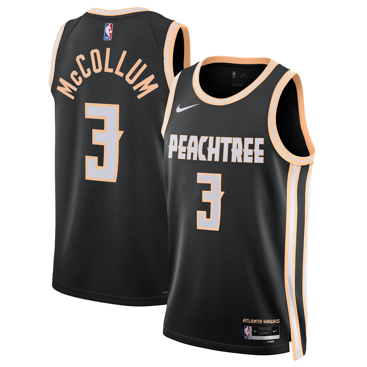 Nike Atlanta Hawks 2025/26 Nike City Edition Swingman Jersey - Black - CJ McCollum - Unisex product image 1, provided for