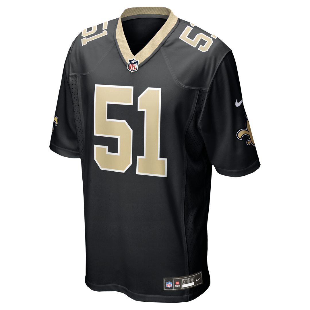 New Orleans Saints Cesar Ruiz Nike Black Player Game Jersey product image 2, provided for visual reference and product