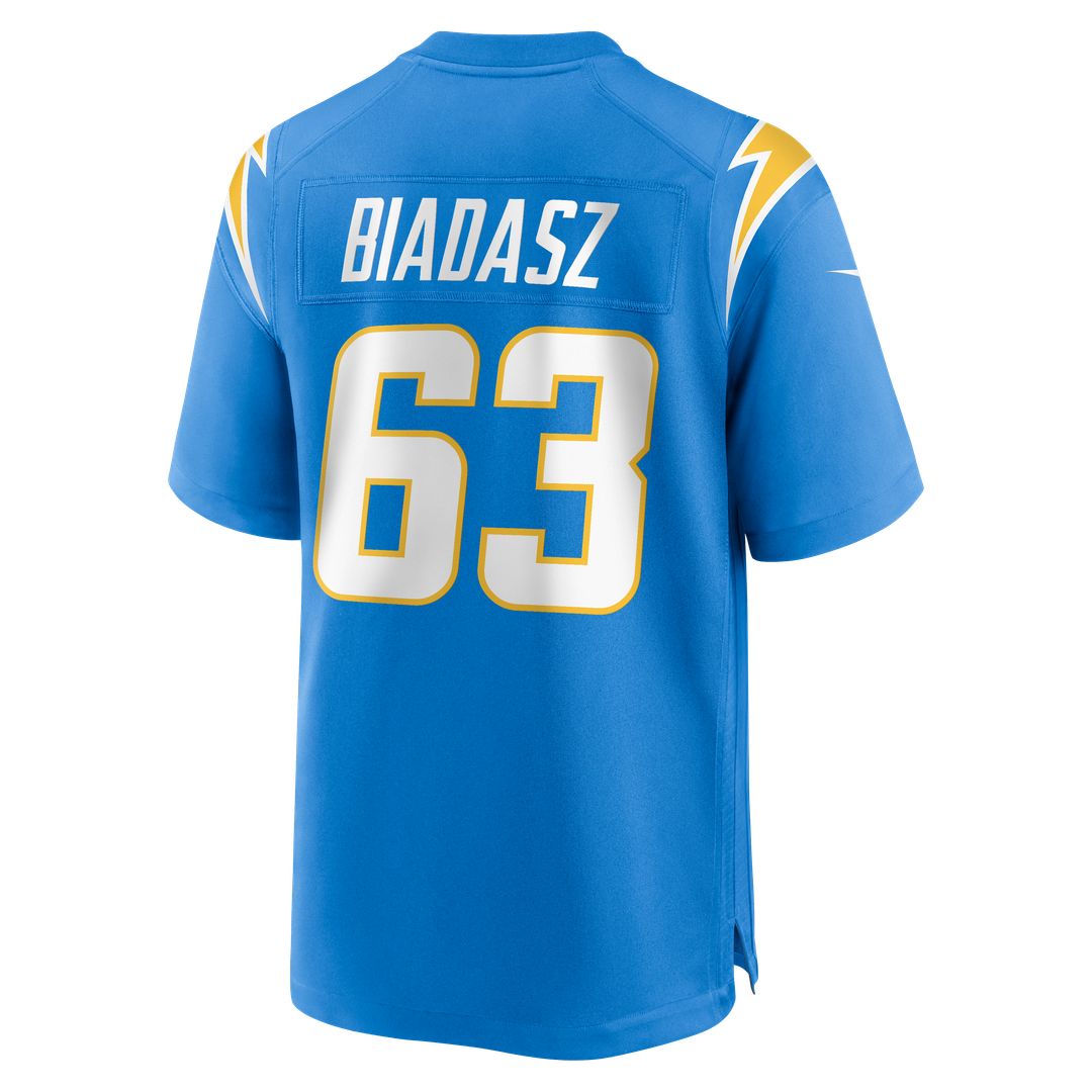 Los Angeles Chargers Tyler Biadasz Nike Powder Blue Team Game Jersey product image 3, provided for visual reference and