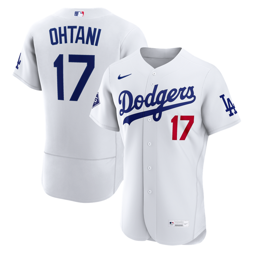 Los Angeles Dodgers Shohei Ohtani Nike White Home Authentic Sponsor Patch Jersey product image 1, provided for visual