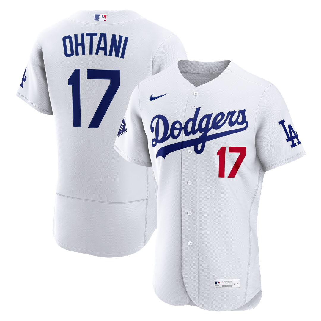 Los Angeles Dodgers Shohei Ohtani Nike White Home Authentic Sponsor Patch Jersey product image 1, provided for visual