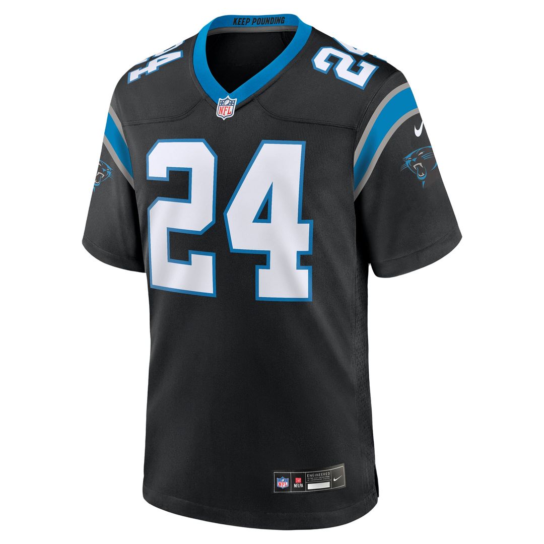 Carolina Panthers Jonathon Brooks Nike Black Game Jersey product image 2, provided for visual reference and product detail