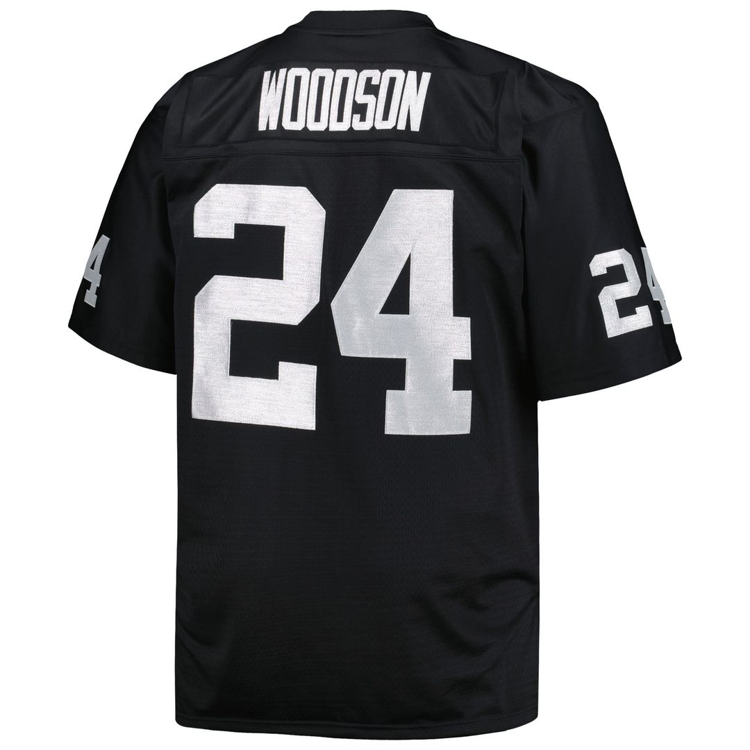 Las Vegas Raiders Charles Woodson Mitchell & Ness Black Big & Tall 1998 Retired Player Replica Jersey product image 3,
