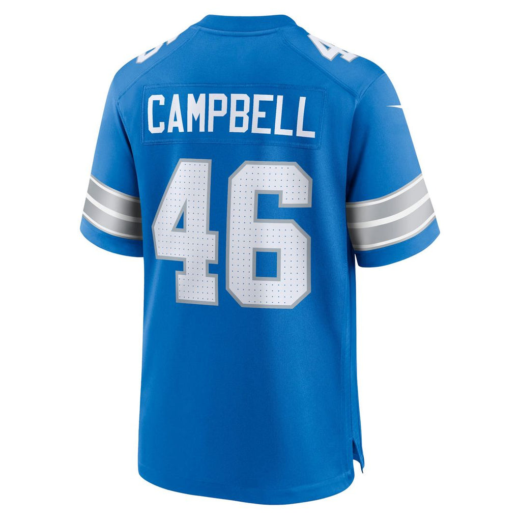 Detroit Lions Jack Campbell Nike Blue Game Jersey product image 3, provided for visual reference and product detail review